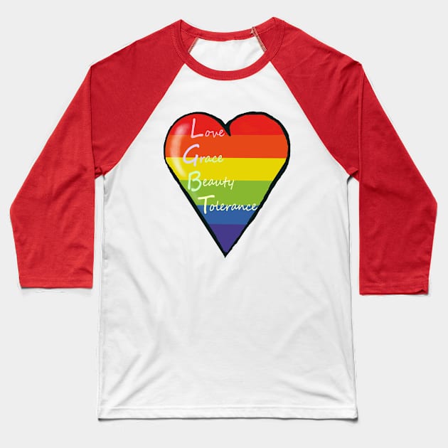 LGBT-Heart Baseball T-Shirt by moonie-s-shop